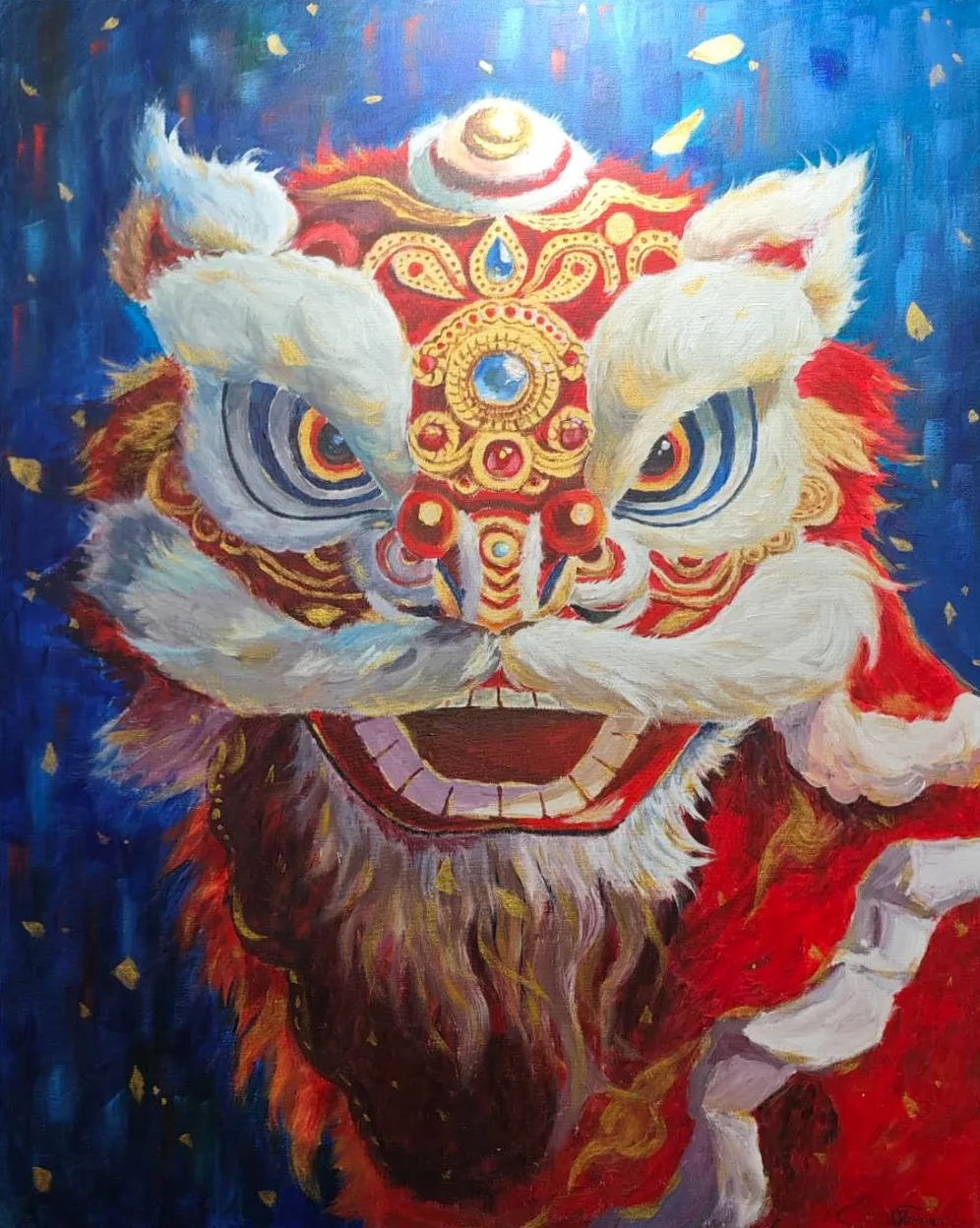 Awakening Lion Welcomes Blessings · Complete artwork